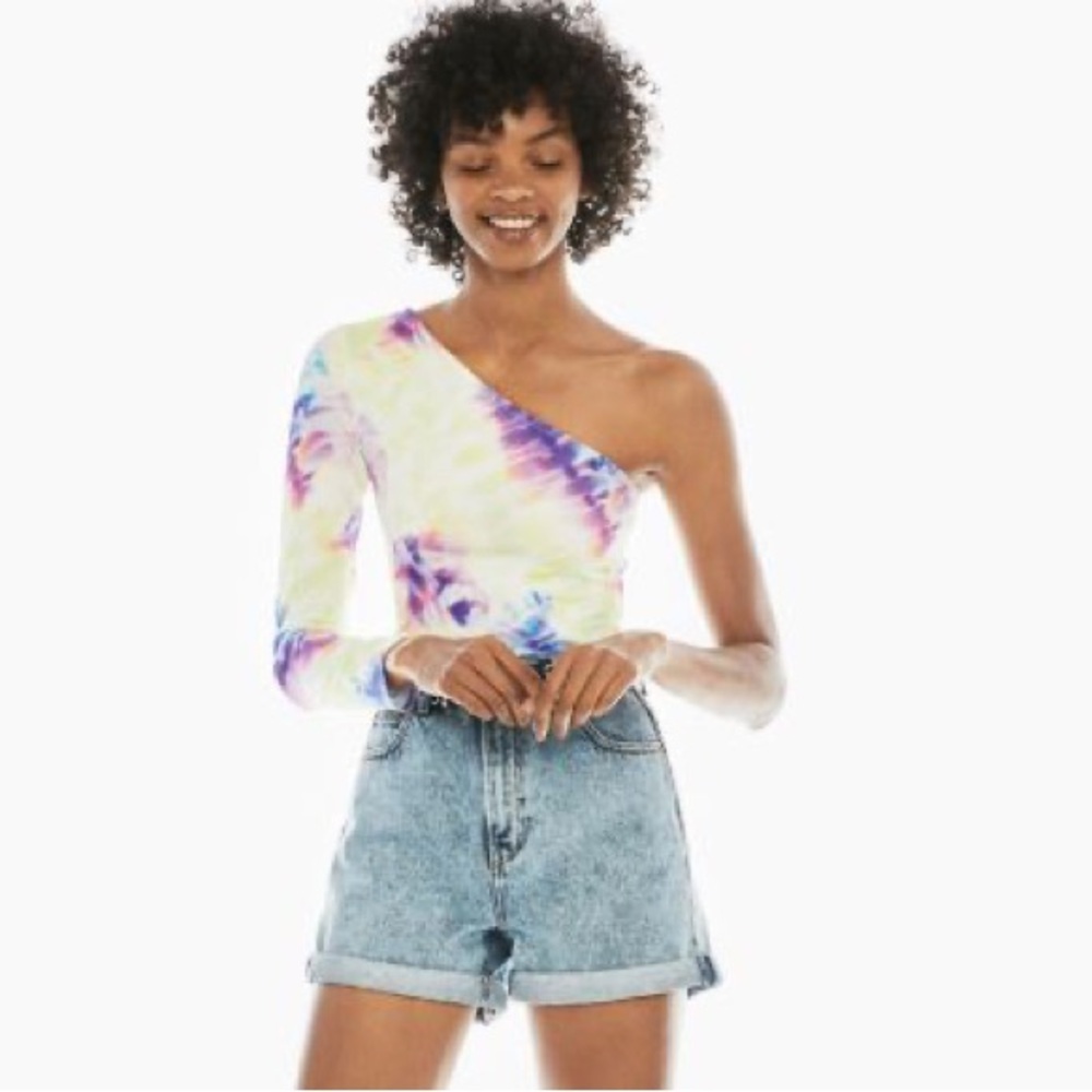 One-Shoulder Tie-Dye Top